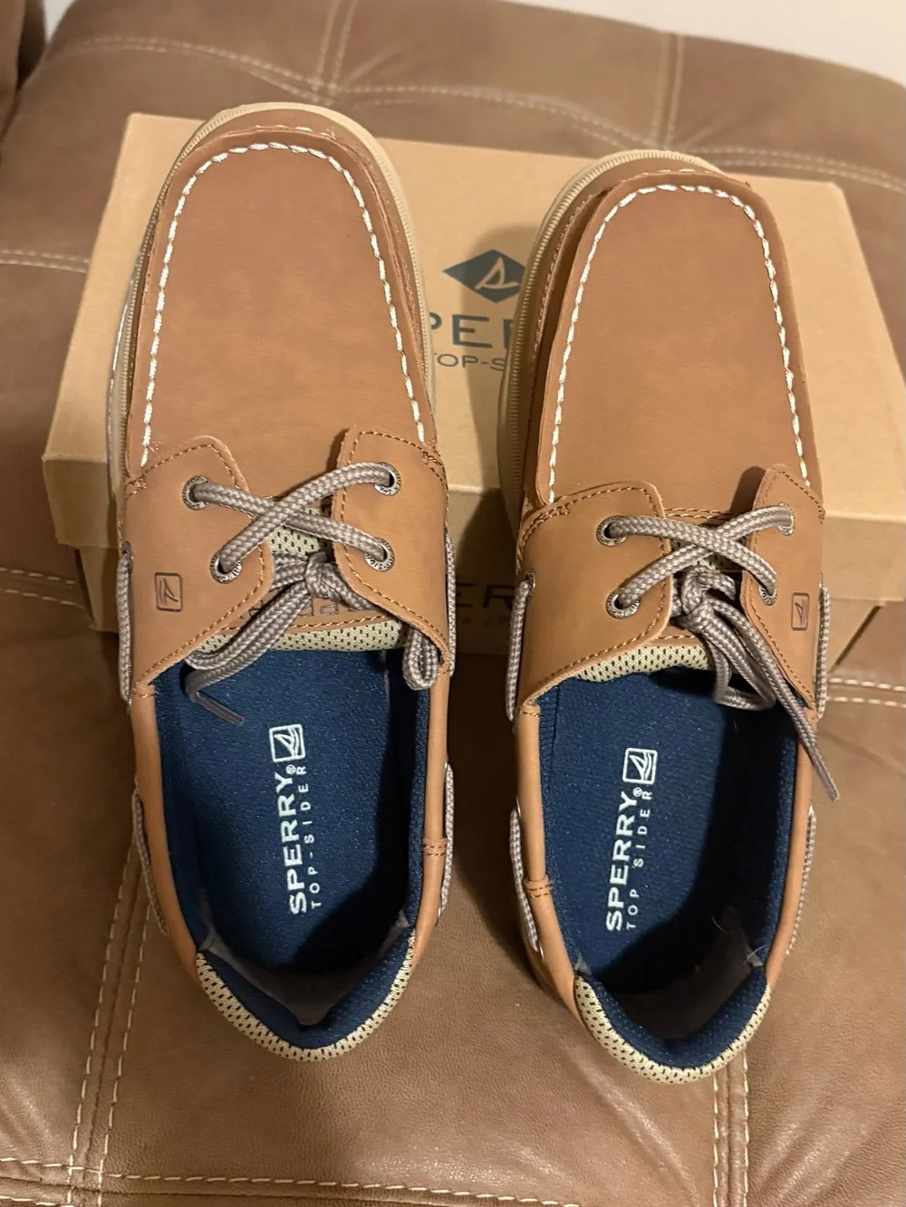 Sperry Men’s Chestnut Leather Classic 2-Eye Boat Shoes